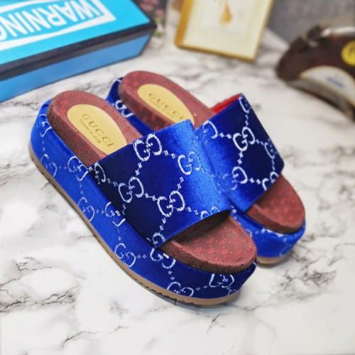 Gucci Mens Shoes Sandals Slides Slippers Luxury Brand Thick Sole Design with Original Box