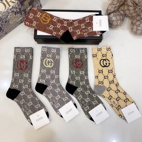 Gucci Socks 5 Pairs with Original Box Luxury Brand Breathable Gucci Sock
