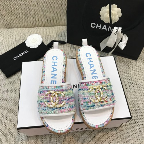 Chanel Womens Shoes Mules Tweed