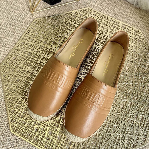 Dior Women Shoes Luxury Brand Design Dior Espadrille Nude Mesh Embroidery Womens Shoes with Original Box