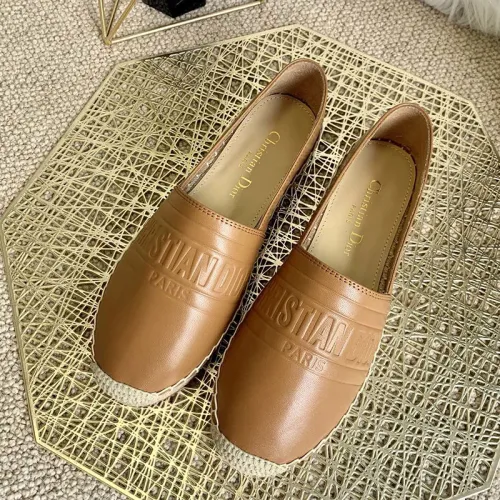 Dior Women Shoes Luxury Brand Design Dior Espadrille Nude Mesh Embroidery Womens Shoes with Original Box