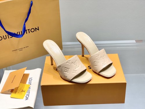 Louis Vuitton Womens Shoes Pumps Sandals Leather Design Luxury Brand Fashion Sandals with Original Box 10cm Heel