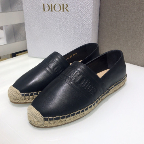 Dior Womens Shoes DIOR GRANVILLE ESPADRILLE Black Embossed Lambskin with Original Box KDB692LBO_S900