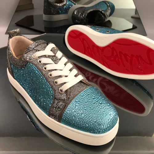 Christian Louboutin Mens Shoes Luxury Brand Red Bottom Design Louis Junior Spikes Flat with Original Box CL sneakers