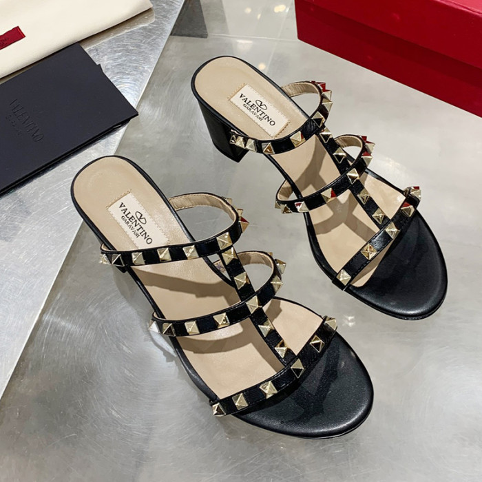 Valentino Women Shoes Mule Flip Flop Sandals ROMAN STUD SLIDE SANDAL IN QUILTED NAPPA with Original Box Luxury Brand