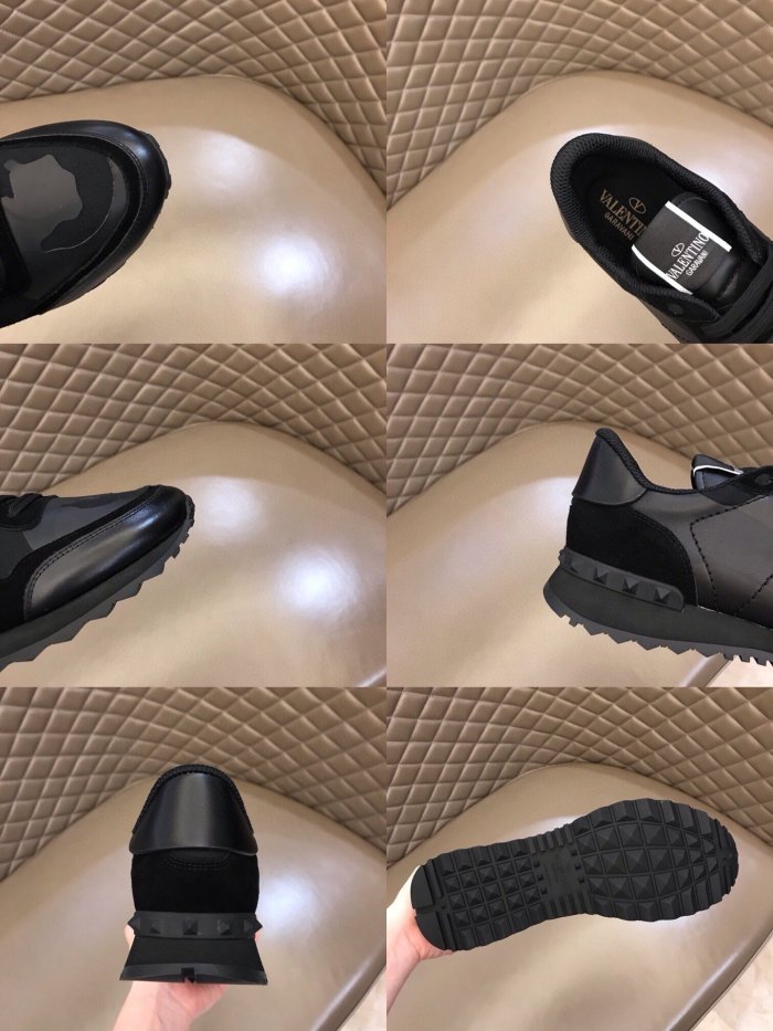 Valentino Men Shoes Fashion Design Luxury Brand ROCKRUNNER CAMOUFLAGE LAMINATED STUDDED SNEAKER with Original Box
