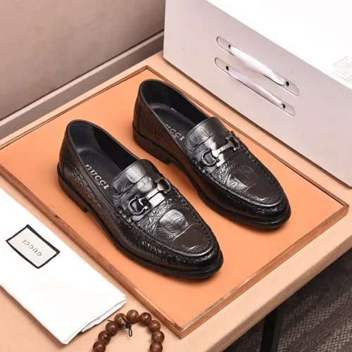 Gucci Mens Shoes Leather Design Luxury Brand Business Dress Shoes for Men with Original Box