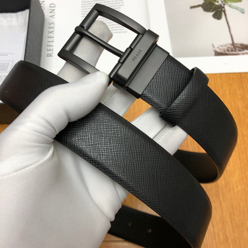 Prada Mens Belts Leather Design Luxury Brand Style Belts for Men with Original Box, Dust Bag and Receipt