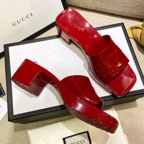Gucci Womens Shoes Sandals Slides Slippers Luxury Brand Thick Sole 5cm Heel Design Women's GG slide sandal with Original Box
