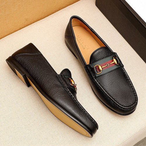 Gucci Mens Shoes Leather Design Luxury Brand Business Dress Shoes for Men with Original Box
