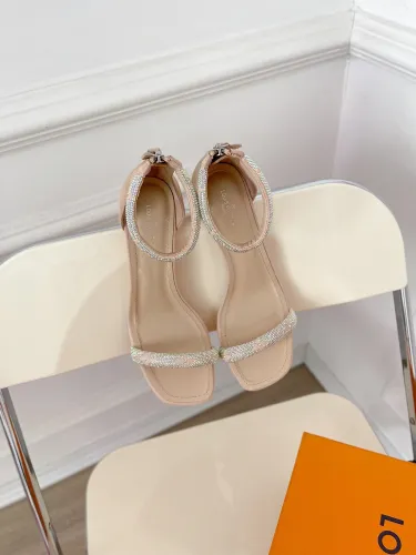 Louis Vuitton Womens Shoes Sandals Slippers Luxury Brand APPEAL SANDAL 1A965J Suede baby goat leather and strass with Original Box 5.5cm Heel