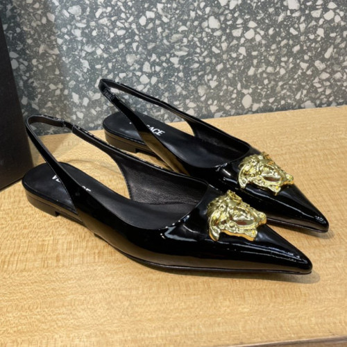 Versace Brand Womens Sandals Shoes Pumps Leather Big Size LA MEDUSA LEATHER PUMPS Design Luxury Brand Sandals for Women