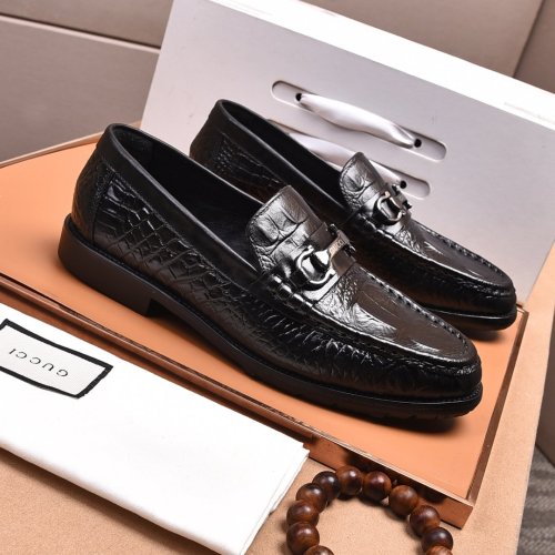 Gucci Mens Shoes Leather Design Luxury Brand Business Dress Shoes for Men with Original Box