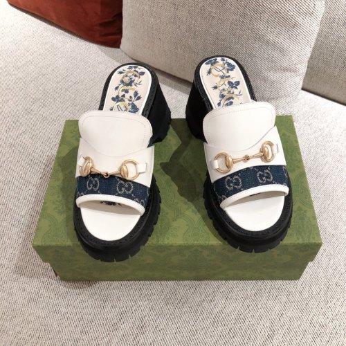 Gucci Women Shoes Women's Mid-heel Slide Sandal with Horsebit