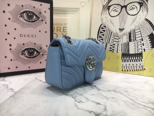 Gucci Womens Bags Shoulder Messenger Bag Luxury Brand Gucci GG Marmont matelassé mini bag with Original Box 446744 UM8AN 1711