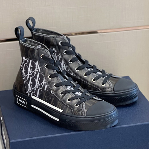 Dior Mens Shoes Sneakers Casual Luxury Brand B23 HIGH-TOP SNEAKER Dior Oblique Canvas with Original Box 3SH118ZMK_H761
