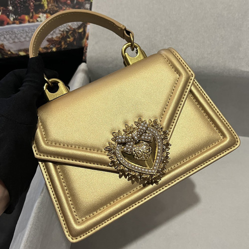 Dolce&Gabbana Womens Bags Handbags Luxury Brand Runaway Small smooth calfskin Devotion bag 19 x 13 x 4.5 cm