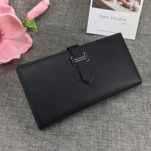 Hermes Womens Mens Wallets Purse Bearn Clutch Leather Design Coin Bag with Original Box