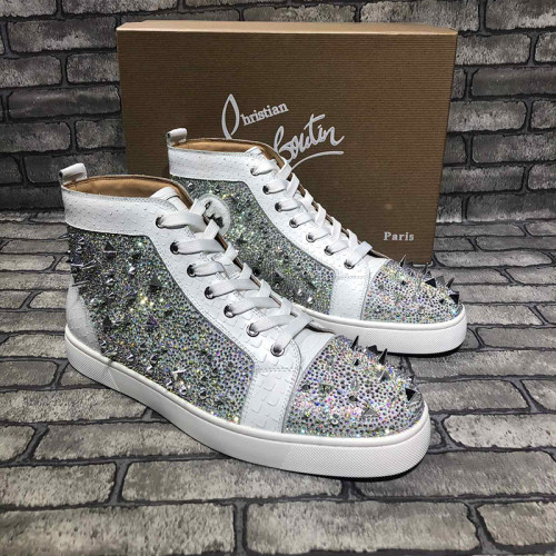 Christian Louboutin Mens Shoes Luxury Brand Red Bottom Design Louis Junior Spikes Flat with Original Box CL sneakers