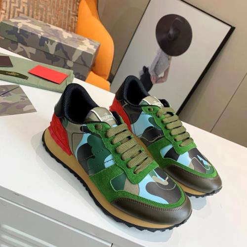 Valentino Men Shoes Fashion Design Luxury Brand ROCKSTUD CALFSKIN SNEAKER with Original Box