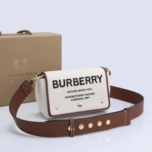 Burberry Womens Bag Small Horseferry Print Cotton Canvas Crossbody Bag