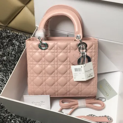 Dior Womens Bags Handbags Luxury Fashion MEDIUM LADY D-LITE BAG with Original Box