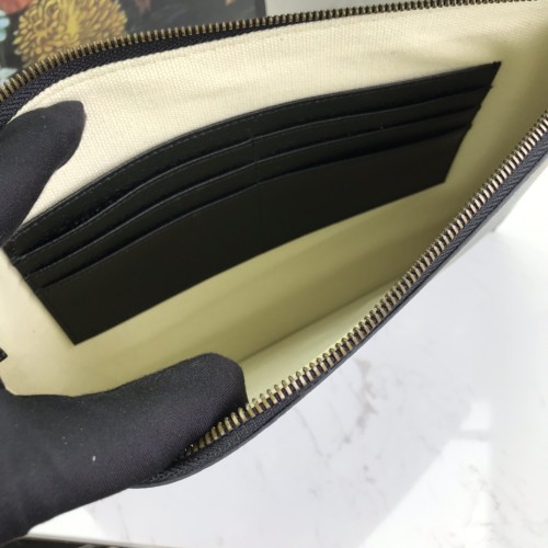 Gucci Mens Bags Clutch Pouch Luxury Brand Black Calfskin Textured Leather GG Marmont Pouch with Original Box 475317 DJ20T 1000