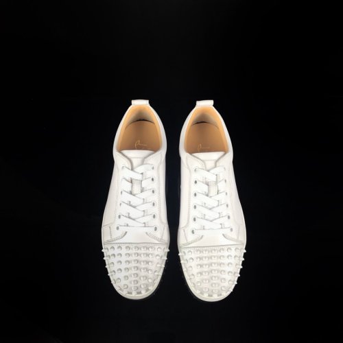 Christian Louboutin Mens Shoes Luxury Brand Red Bottom Design Louis Junior Spikes Flat with Original Box CL sneakers