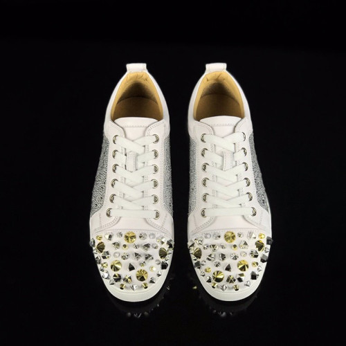 Christian Louboutin Mens Shoes Luxury Brand Red Bottom Design Louis Junior Spikes Flat with Original Box CL sneakers