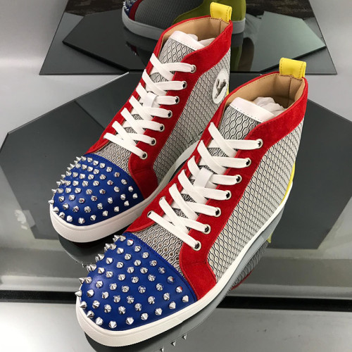 Christian Louboutin Mens Shoes Luxury Brand Red Bottom Design Louis Junior Spikes Flat with Original Box CL sneakers