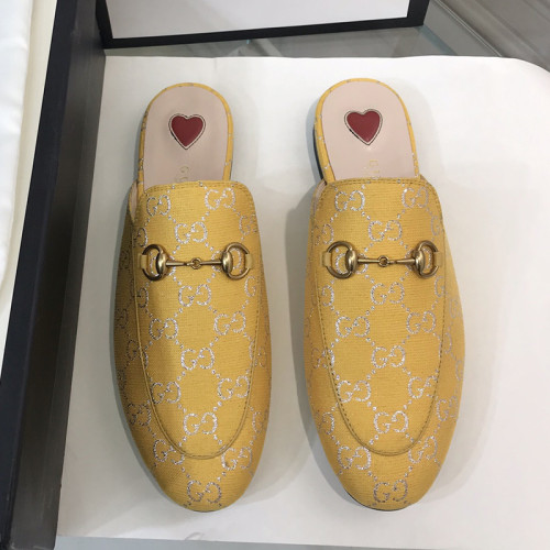 Gucci Womens Shoes Casual Loafers Design Luxury Brand Leather Women's jumbo GG Princetown slipper with Original Box 475094 UKO60 2588