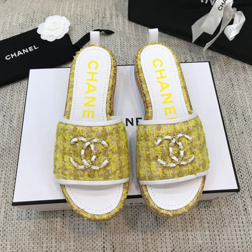 Chanel Womens Shoes Mules Tweed