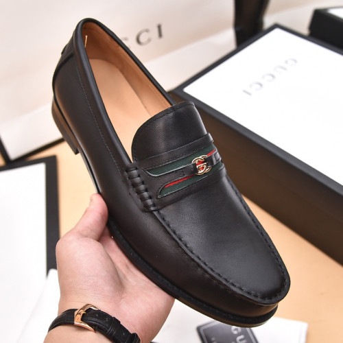 Gucci Mens Shoes Leather Design Luxury Brand Business Dress Shoes for Men with Original Box