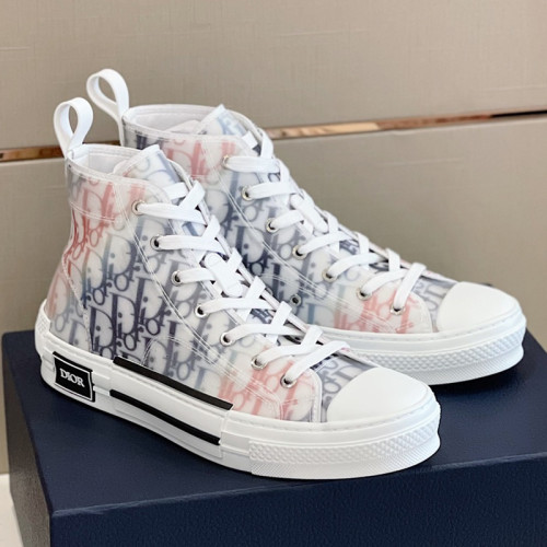 Dior Mens Shoes Sneakers Casual Luxury Brand B23 HIGH-TOP SNEAKER Dior Oblique Canvas with Original Box 3SH118ZMK_H761