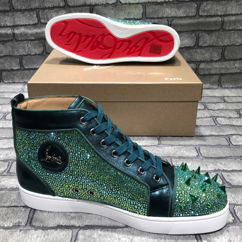 Christian Louboutin Mens Shoes Luxury Brand Red Bottom Design Louis Junior Spikes Flat with Original Box CL sneakers