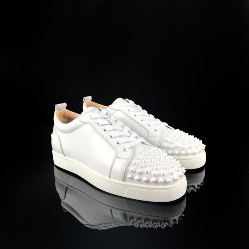 Christian Louboutin Mens Shoes Luxury Brand Red Bottom Design Louis Junior Spikes Flat with Original Box CL sneakers
