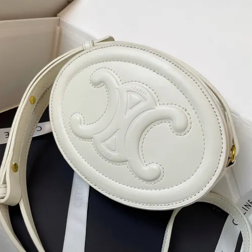 Celine Womens Bags Crossbody Design Luxury Brand CROSSBODY OVAL PURSE CUIR TRIOMPHE IN SMOOTH CALFSKIN with Original Box