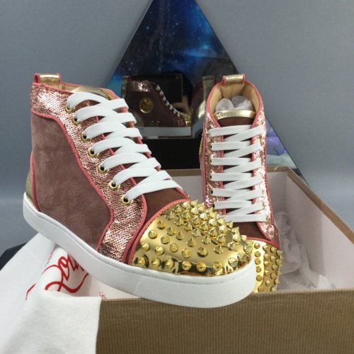 Christian Louboutin Mens Shoes Luxury Brand Red Bottom Design Louis Junior Spikes Flat with Original Box CL sneakers