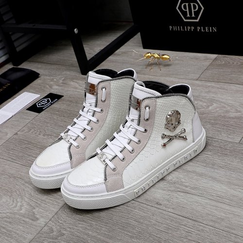 Philipp Plein Men Shoes High Top Sneaker Fashion Design Luxury Brand