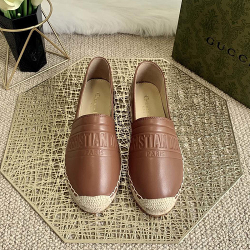 Dior Women Shoes Luxury Brand Design Dior Espadrille Nude Mesh Embroidery Womens Shoes with Original Box