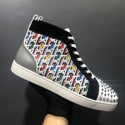 Christian Louboutin Mens Shoes Luxury Brand Red Bottom Design Louis Junior Spikes Flat with Original Box CL sneakers