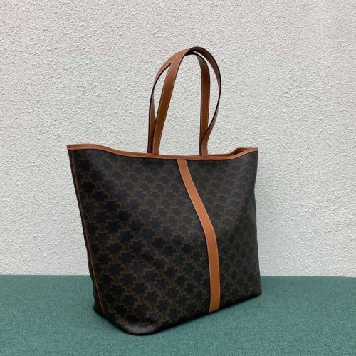 Celine Womens Bag MEDIUM CABAS IN TRIOMPHE CANVAS