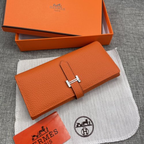 Hermes Womens Mens Wallets Purse Long Clutch Leather Design Coin Bag with Original Box