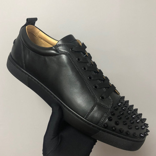 Christian Louboutin Mens Shoes Luxury Brand Red Bottom Design Louis Junior Spikes Flat with Original Box CL sneakers