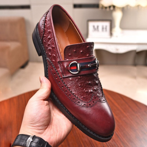 Gucci Mens Shoes Leather Design Luxury Brand Business Dress Shoes for Men with Original Box
