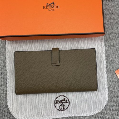 Hermes Womens Mens Wallets Purse Long Clutch Leather Design Coin Bag with Original Box