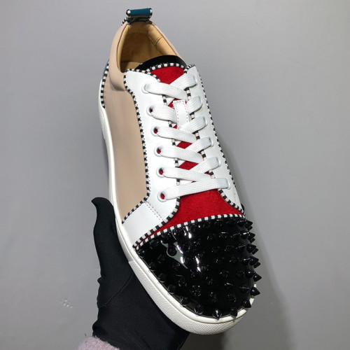 Christian Louboutin Mens Shoes Luxury Brand Red Bottom Design Louis Junior Spikes Flat with Original Box CL sneakers