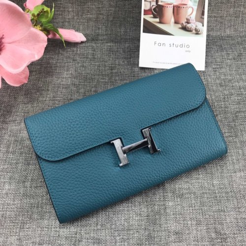 Hermes Womens Mens Wallets Purse Card Holder Leather Long Design Coin Bag with Original Box