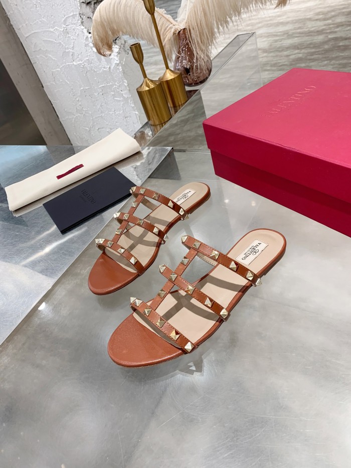 Valentino Women Shoes Mule Flip Flop Sandals ROMAN STUD SLIDE SANDAL IN QUILTED NAPPA with Original Box Luxury Brand