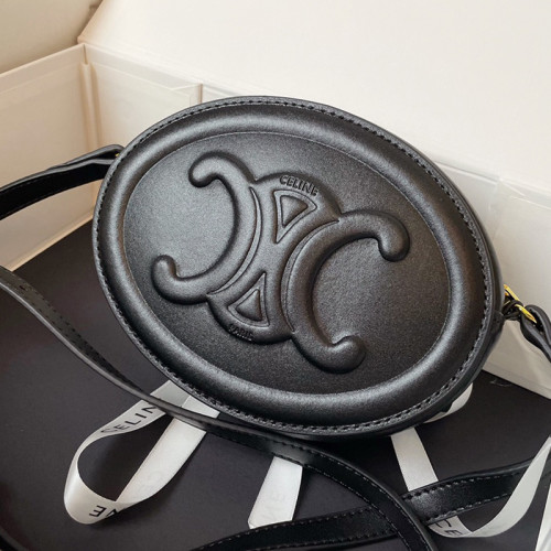 Celine Womens Bags Crossbody Design Luxury Brand CROSSBODY OVAL PURSE CUIR TRIOMPHE IN SMOOTH CALFSKIN with Original Box